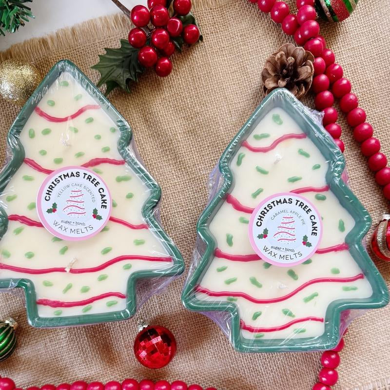 Christmas Tree Snack Cake Candle - Christmas Holiday Decor -Festive -Soy Candle -Christmas Gift -Holiday Scents -Luxury- Gift for Her-Choose Your Scent Holiday Candle