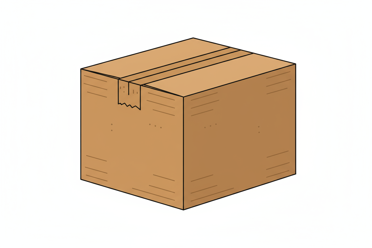 caja de carton 2d fondo #FFFFFF