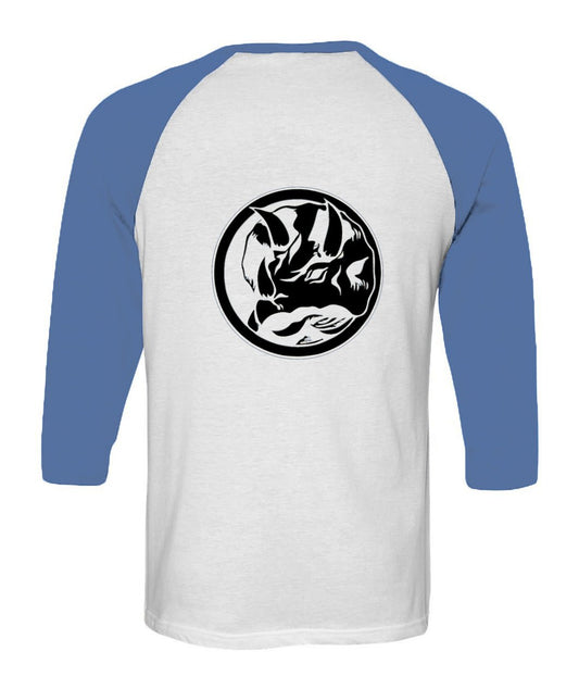Camiseta Power ranger Azul - Alive geek shop. Unisex Raglan Shirt | Bella + Canvas 3200 -