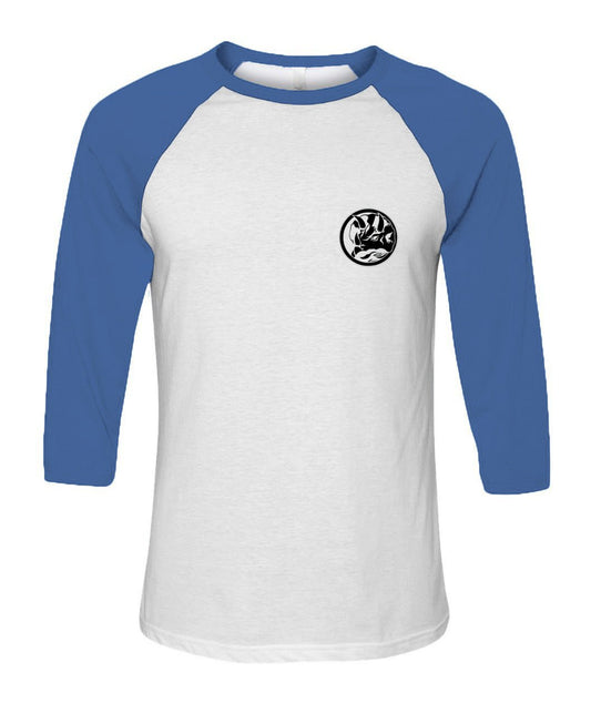 Camiseta Power ranger Azul - Alive geek shop. Unisex Raglan Shirt | Bella + Canvas 3200 -