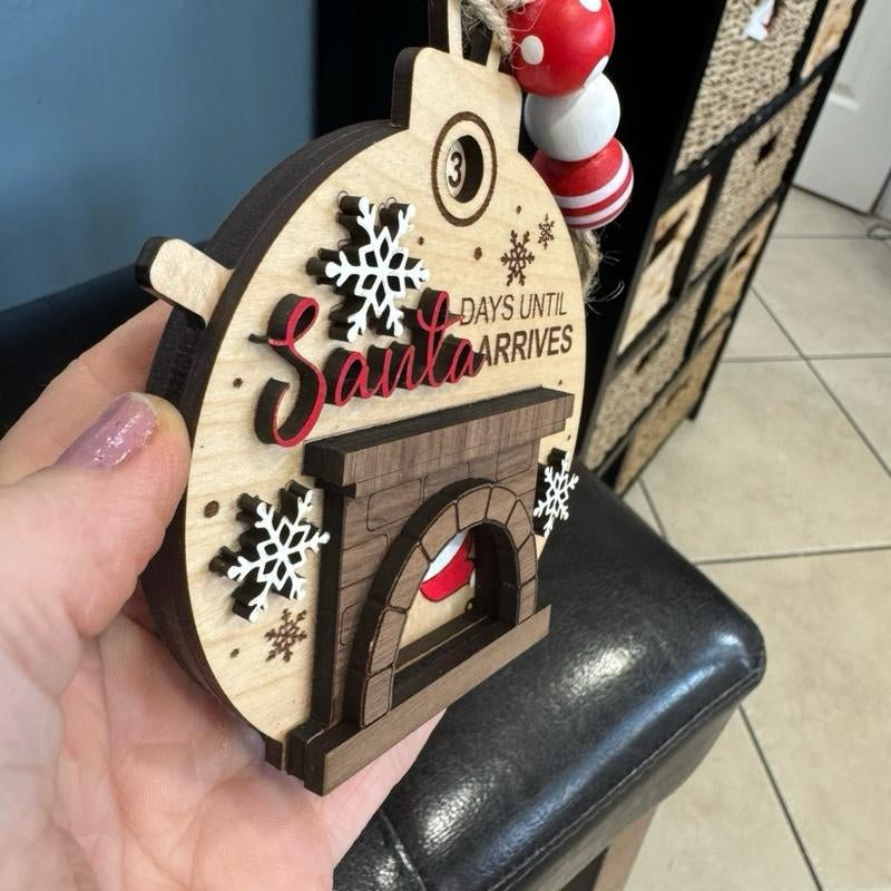 ¡Santa está llegando! Adorno de cuenta regresiva de Navidad - ¡Sorpresa en la chimenea!