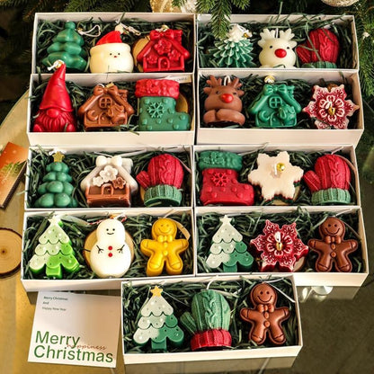 Árbol en llamas-Vela aromática para geek. Set regalo de velas navideñas, decoración festiva.